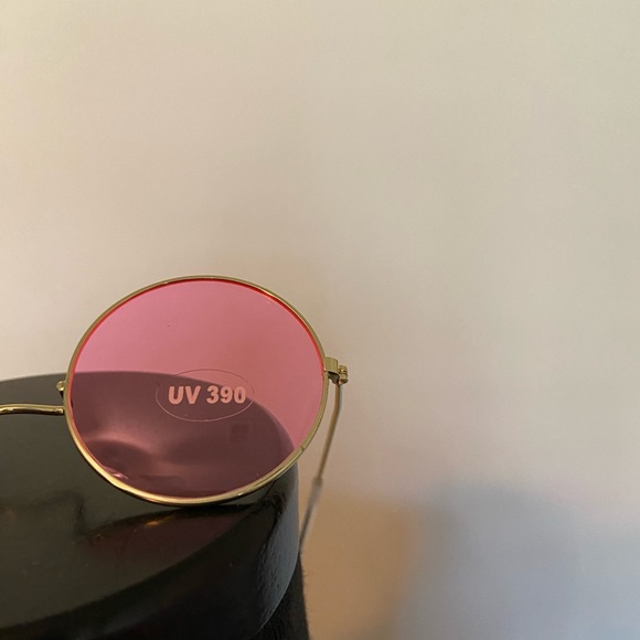 Rose Tinted Circle Sunglasses - Picture 3 of 4
